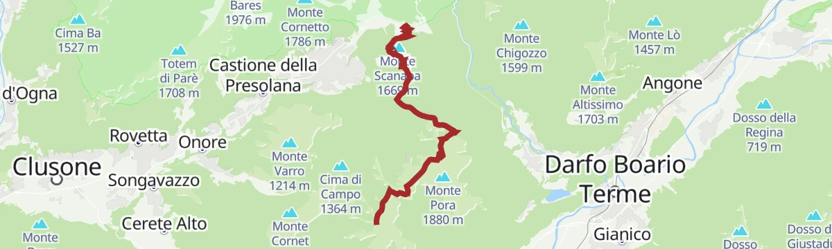 Route map: Dal Rifugio Magnolini al Passo della Presolana Il cuore delle Orobie tra creste panoramiche e leggende di montagna